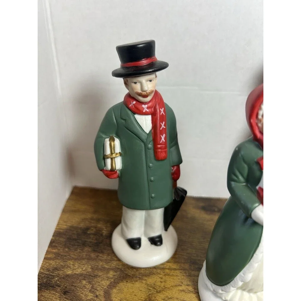 Vintage Christmas Carolers  Ceramic Vintage figures  Village Made In Philippines